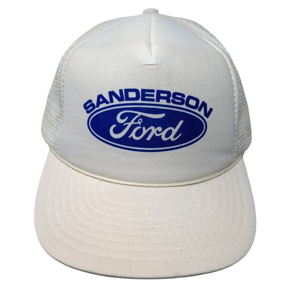 Sanderson Ford Snapback Rope Trucker Hat White One Size Outdoor Speedway - Picture 1 of 10